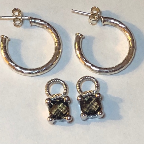 Judith Ripka Smoky Quartz Compose Eaarings - Picture 7 of 7